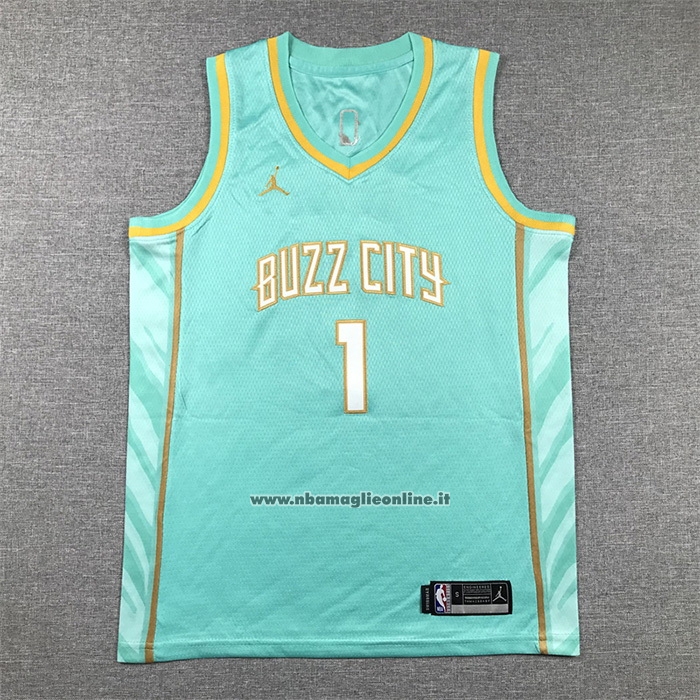 Maglia Bambino Charlotte Hornets LaMelo Ball #1 Citta 2023-24 Verde